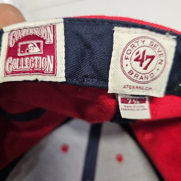 ‘47 Brand Boston Red Sox Fitted Stretch Hat Red Cooperstown Collection MLB - Picture 7 of 9